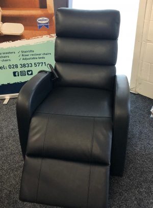 Bannfield Rise and Recline Chair in Black Leather
