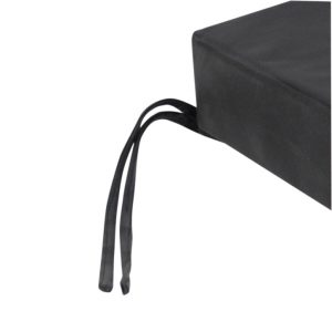 Wheelchair cushion black and vinyl with ties