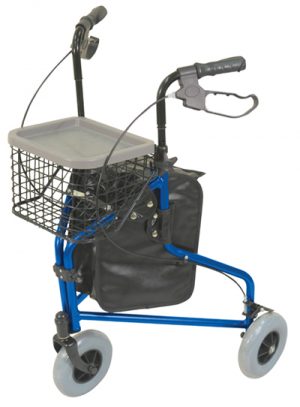 Rollator 3 wheels with bag and basket