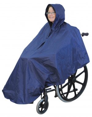 Waterproof Aidapt cape for lady in wheelchair