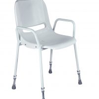 Chair for shower with arms and back