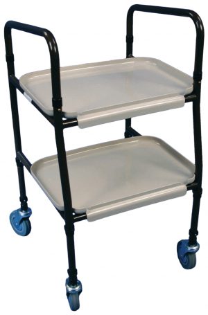 Trolley with two shelves to transport food from kitchen to patient